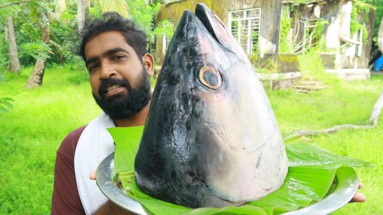 Biggest Tuna Fish Head Curry – Village Cooking