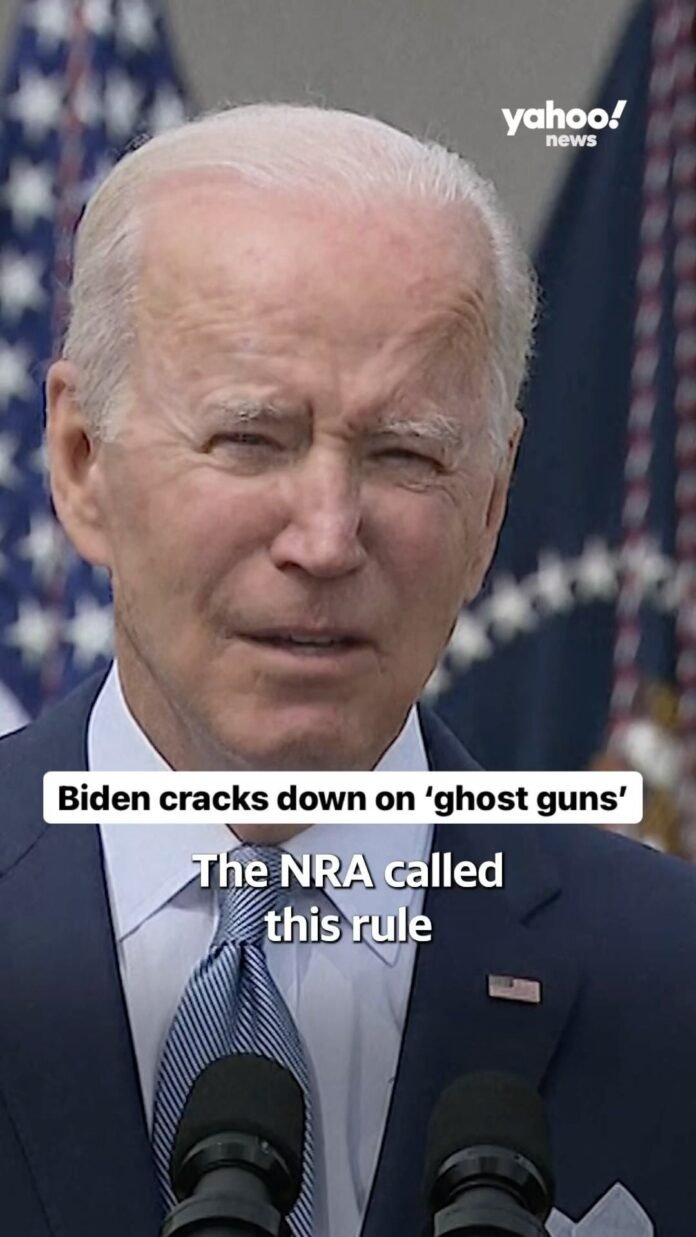 #Biden speaks on crack down on ghost guns.