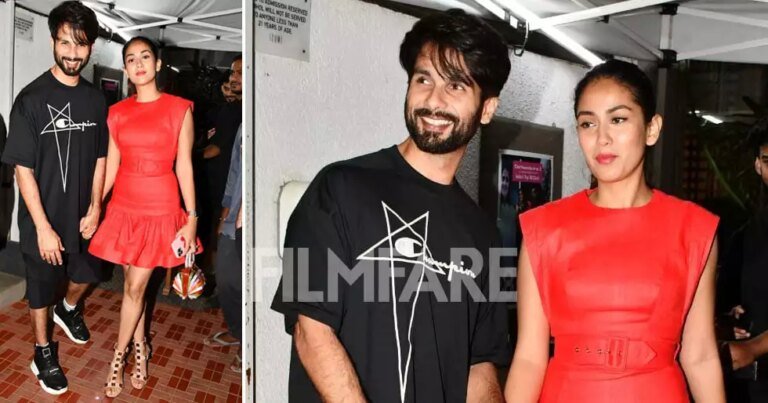 Shahid Kapoor and Mira Rajput snapped earlier at an upscale restaurant in the city