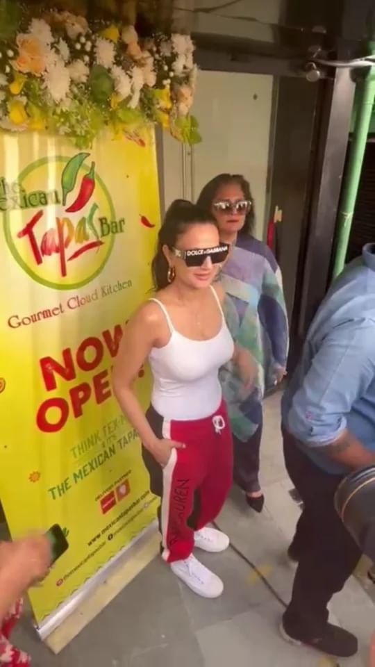 Beautiful Ameesha Patel seen Inaugarating a New Mexican restaurant in Carter Roa