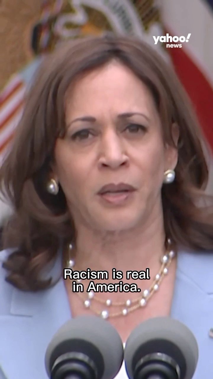 Vice President Kamala Harris urged Americans to speak out against hate, while at