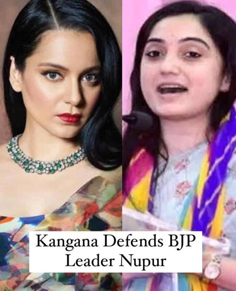 Actor Kangana Ranaut has come out in support of former BJP spokesperson Nupur Sh