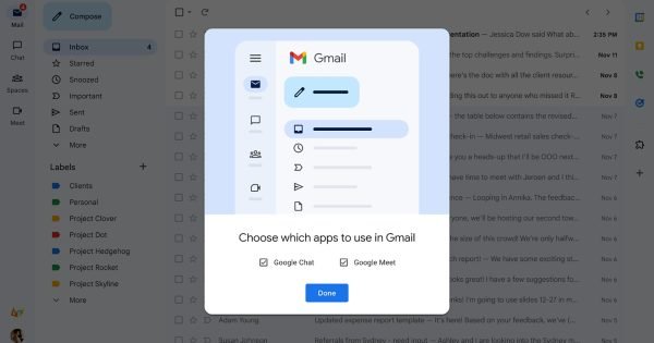 Here’s Gmail with the new stuff you’re developing