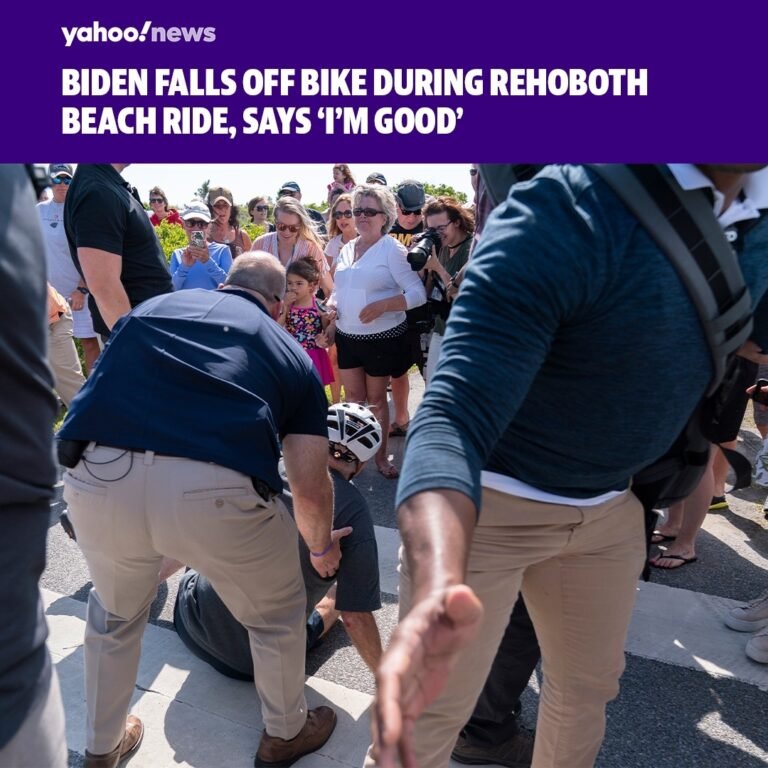 President Biden fell off his bike during a ride in Rehoboth Beach, Del., on Satu