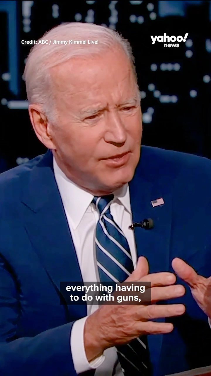 President Biden speaks on gun control during Jimmy Kimmel Live!