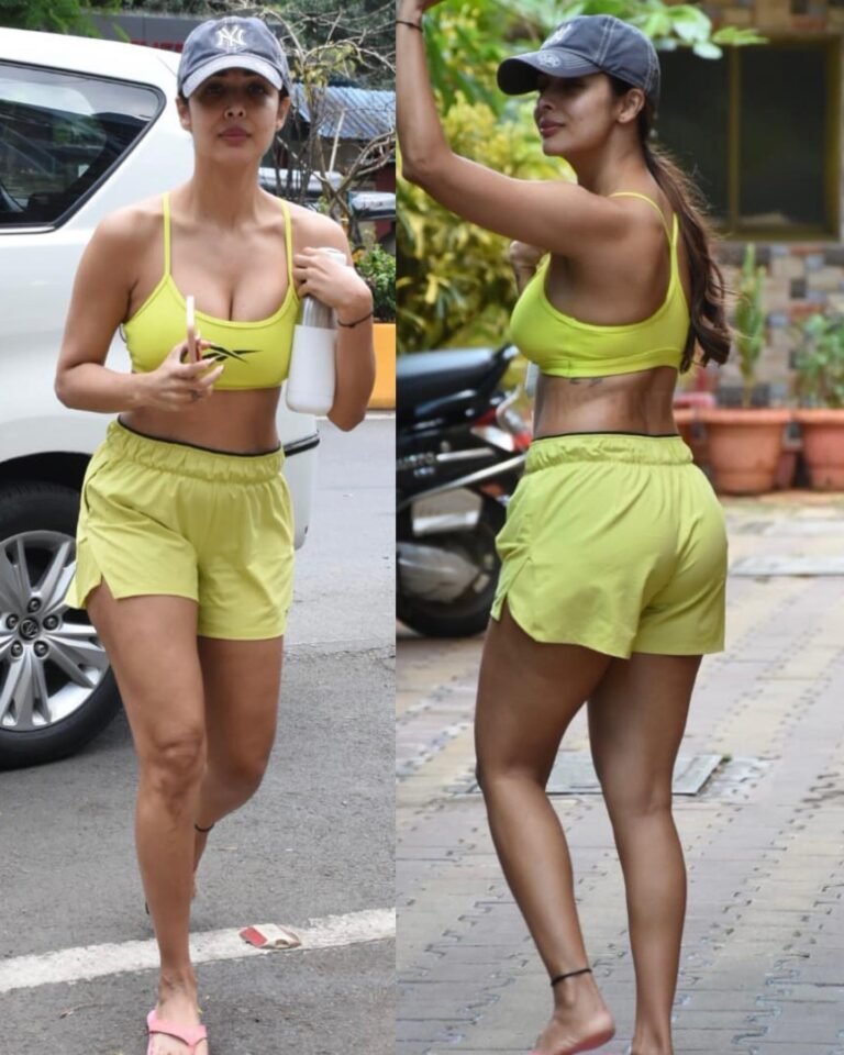 So fit!  neon green workout look
.
.
#malaikaarora